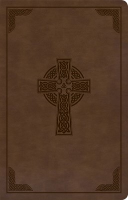 CSB Large Print Personal Size Reference Bible, Brown Celtic (Imitation Leather)