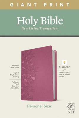 NLT Personal Size Giant Print Bible, Filament Edition, Pink (Imitation Leather)