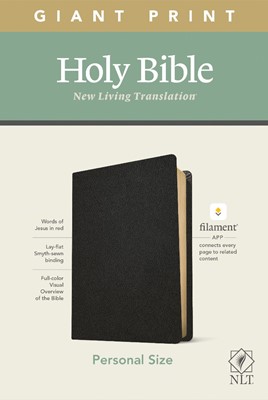NLT Personal Size Giant Print Bible, Filament Edition, Black (Genuine Leather)