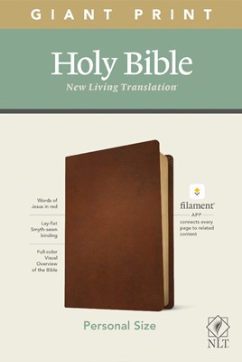 NLT Personal Size Giant Print Bible, Filament Edition, Brown (Genuine Leather)