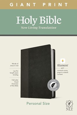 NLT Personal Size Giant Print Bible, Filament Edition, Black (Imitation Leather)
