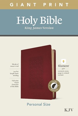 KJV Personal Size Giant Print Bible, Filament Ed., Cranberry (Imitation Leather)