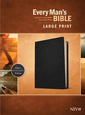 Every Man's Bible NIV, Large Print (Genuine Leather, Black) (Genuine Leather)
