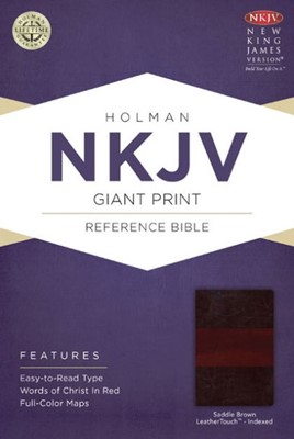 NKJV Giant Print Reference Bible, Saddle Brown Leathertouch (Imitation Leather)