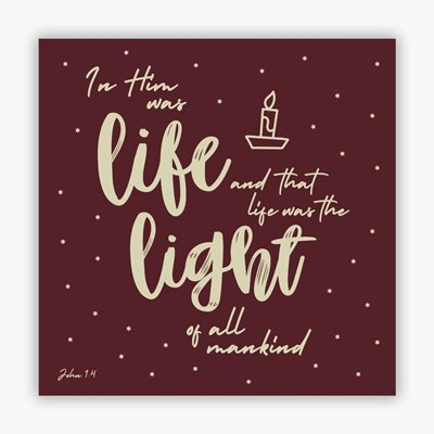 In Him Was Life (red) Christmas Cards (pack of 10) (Cards)