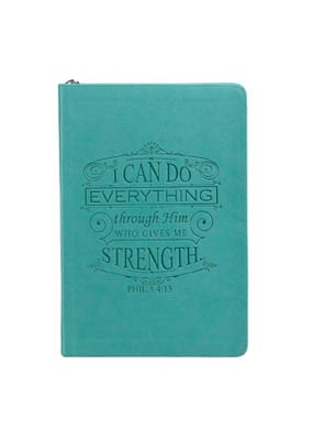 Philippians 4:13 Teal Journal with Zip (Imitation Leather)