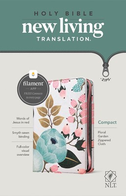 NLT Compact Zipper Bible, Filament Enabled Edition, Floral (Paperback)