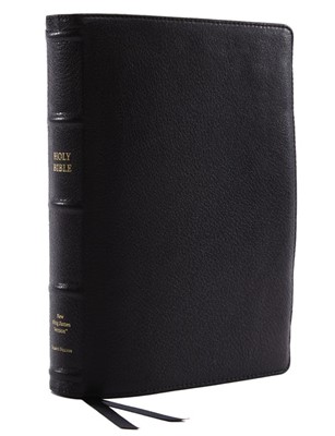 NKJV Reference Bible, Wide Margin, Large Print, Black (Genuine Leather)