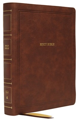 NKJV Reference Bible, Wide Margin, Large Print, Brown (Imitation Leather)