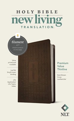 NLT Premium Value Thinline Bible, Filament Edition, Brown (Imitation Leather)