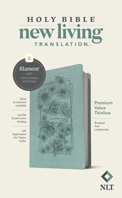 NLT Premium Value Thinline Bible, Filament Edition, Teal (Imitation Leather)