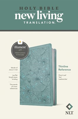 NLT Thinline Reference Bible, Filament Edition, Floral Teal (Imitation Leather)