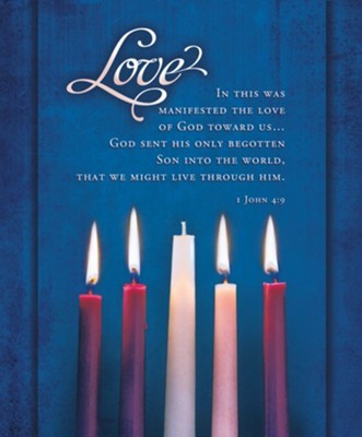 Love Advent Candles Large Bulletin (100 pack) (Bulletin)