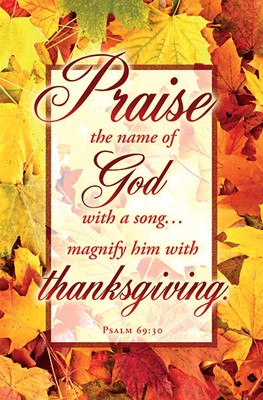 Praise the Name of God Thanksgiving Bulletin (pack of 100) (Bulletin)