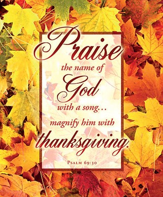 Praise the Name of God Thanksgiving Large Bulletin (100) (Bulletin)