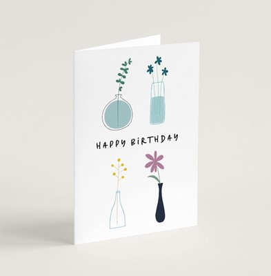 Happy Birthday (Stems) - Greeting Card (Cards)