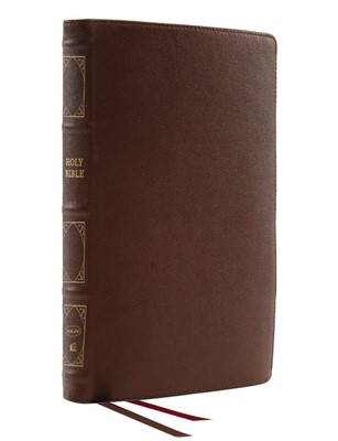 NKJV Thinline Reference Bible, Brown, Red Letter, Indexed (Genuine Leather)