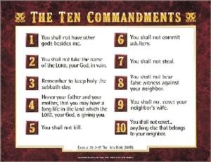 Ten Commandments KJV Mini Chart (Poster)