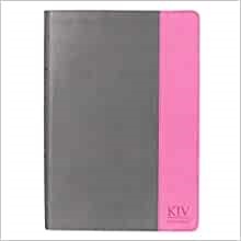 KJV Super Giant Print Bible, Grey/Pink (Imitation Leather)