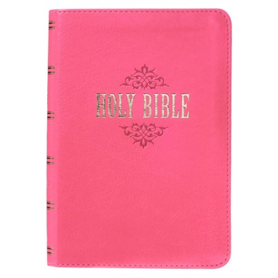 KJV Large Print Compact Bible, Pink (Imitation Leather)