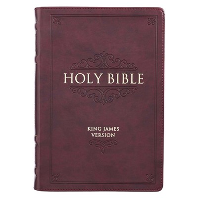KJV Large Print Thinline Bible, Burgundy, Thumb Indexed (Imitation Leather)