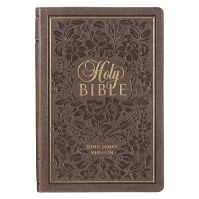 KJV Large Print Thinline Bible, Flowers, Thumb Indexed (Imitation Leather)