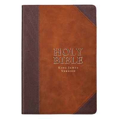 KJV Large Print Thinline Bible, Brown (Imitation Leather)