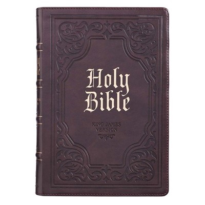 KJV Giant Print Bible, Dark Brown, Indexed (Imitation Leather)