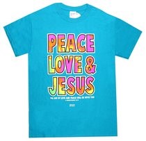 T-Shirt Peace Love Jesus  MEDIUM