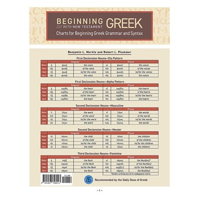 Charts for Beginning Greek Grammar and Syntax (Hard Cover)