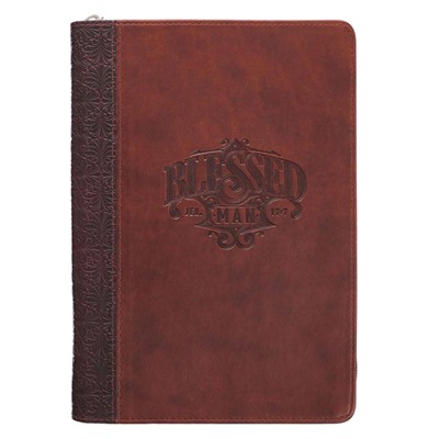 Blessed Man Journal with Zip (Imitation Leather)