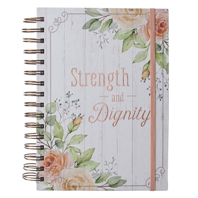 Strength and Dignity Large Wirebound Journal with Elastic (Spiral Bound)