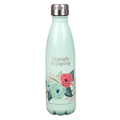 Strength & Dignity Floral Stainless Steel Water Bottle (General Merchandise)