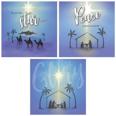 Christmas Cards: Blue Nativity Pack of 18 Minicards (Cards)