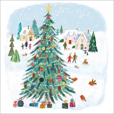 Christmas Cards: Christmas Tree Scene (Pack of 4) (Cards)
