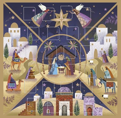 Advent Calendar Card: Nativity at Night Scene (Cards)