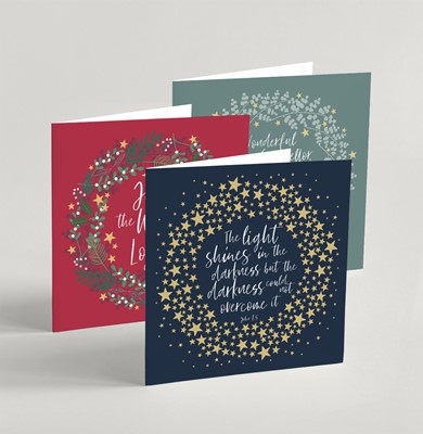 Mixed Square Christmas Cards (pack of 6) (Cards)