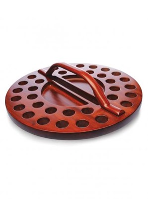 Round 34 Tot Mahogany Tray with Wafer Holder (General Merchandise)