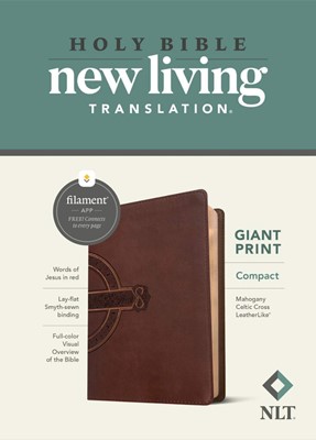 NLT Compact Giant Print Bible, Filament Edition, Mahogany (Imitation Leather)