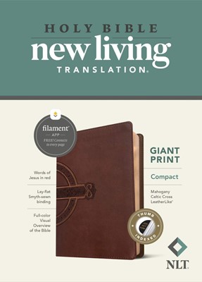 NLT Compact Giant Print Bible, Filament Edition, Mahogany (Imitation Leather)