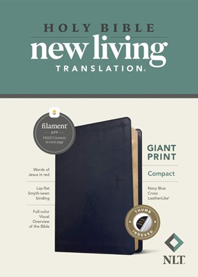 NLT Compact Giant Print Bible, Filament Edition, Navy (Imitation Leather)