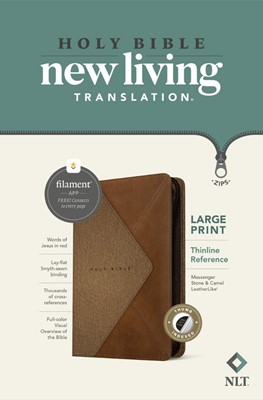NLT Large Print Thinline Reference Zipper Bible, Filament (Imitation Leather)