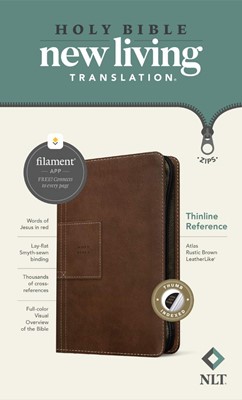 NLT Thinline Reference Zipper Bible, Filament Enabled (Imitation Leather)