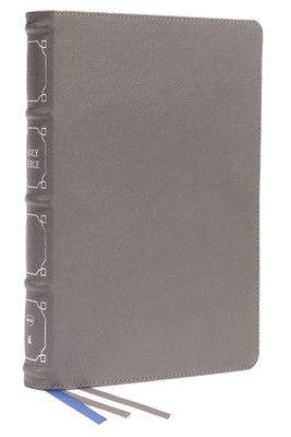 NKJV Reference Bible, Classic Verse-by-Verse, Gray (Genuine Leather)