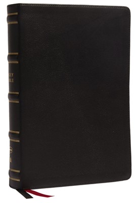 NKJV Single-Column Wide-Margin Reference Bible, Black (Genuine Leather)