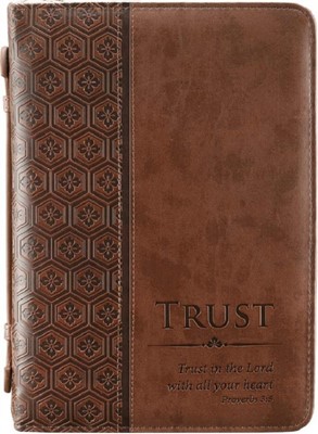 Proverbs 3:5 Brown Classic Bible Case, Large (Bible Case)