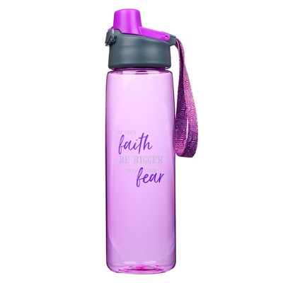 Faith Bigger Than Fear Purple Plastic Water Bottle (General Merchandise)