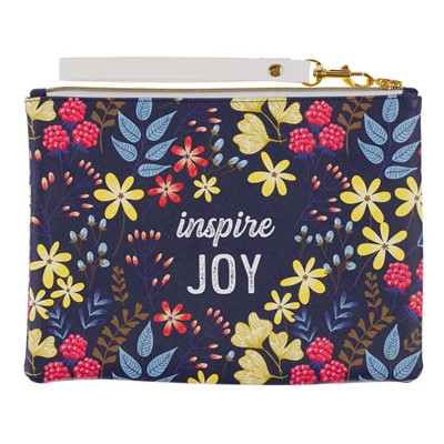 Inspire Joy Faux Leather Zippered Pouch (General Merchandise)