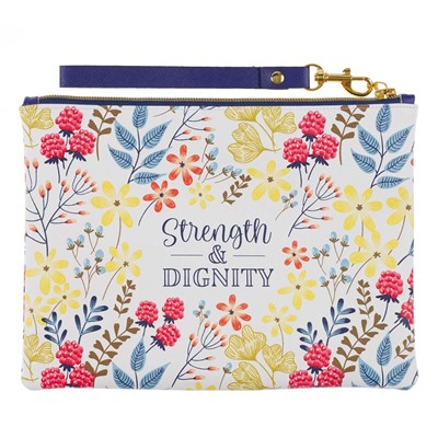 Strength & Dignity Faux Leather Zippered Pouch (General Merchandise)
