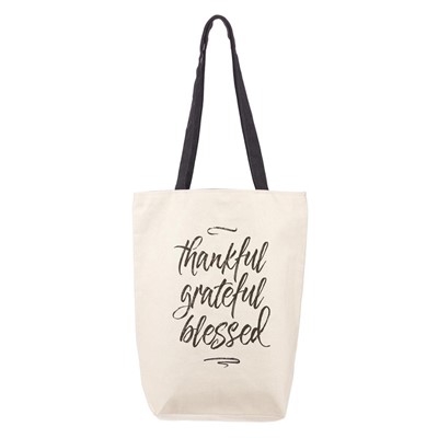 Thankful Grateful Blessed Canvas Tote Bag (General Merchandise)